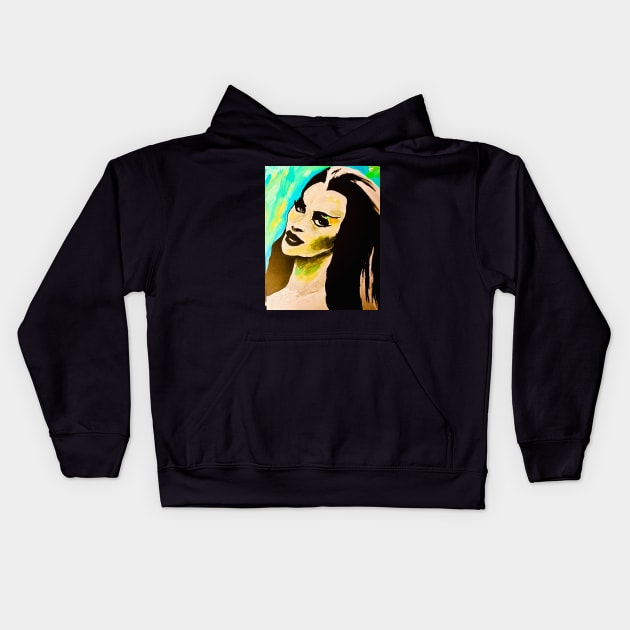 Lily Munster Kids Hoodie by Malanvision Studio 